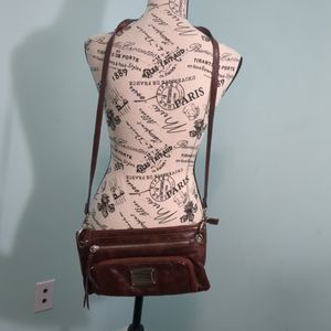 nicole by Nicole Miller BROWN Purse CROSSOVER/SHOULDER STRAP
